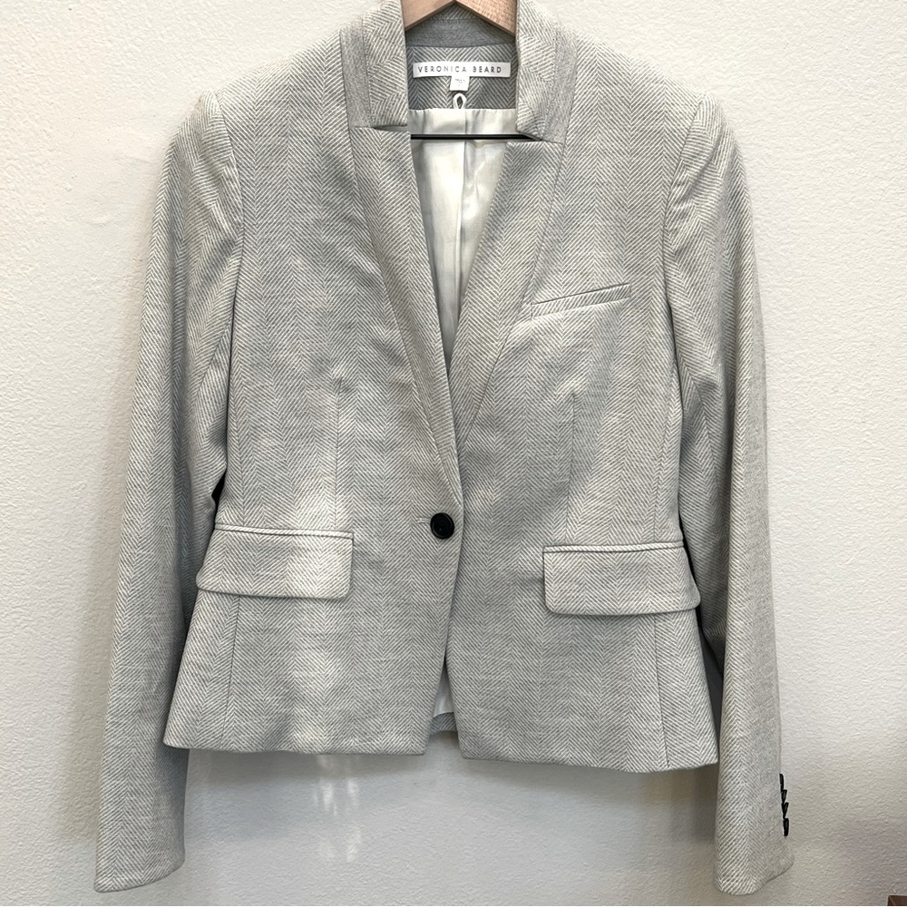 New Without Tags Veronica Beard Chevron Farley Dickey Jacket Blazer Sz 4